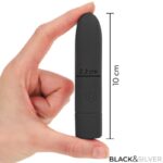 BLACK & SILVER - GERI USB RICARICABILE VIBRANTE BULLET 8 VIBRAZIONI NERO 10 X 2,2 CM - immagine 5