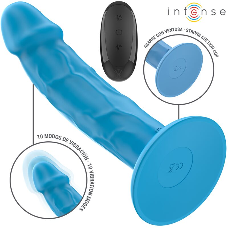 img_196212_8a796f099190c768b8feac78162ad2f9_1.jpg INTENSE - PHOEBE VIBRATORE REALISTICO 10 VIBRAZIONI TELECOMANDO BLU - immagine 1