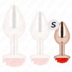 KINK - PLUG ANALE IN ORO ROSA CON ROSA ROSSA S - immagine 3