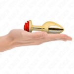KINK - PLUG ANALE ORO ROSA ROSSO TAGLIA L - immagine 3