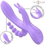 INTENSE - MIKO TRIPLO VIBRATORE CONIGLIO & STIMOLATORE & ANALE 7 VIBRAZIONI VIOLA - immagine 2