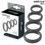 ADDICTED TOYS - SET DI ANELLI PER IL PENE TESTURIZZATI 4 MISURE